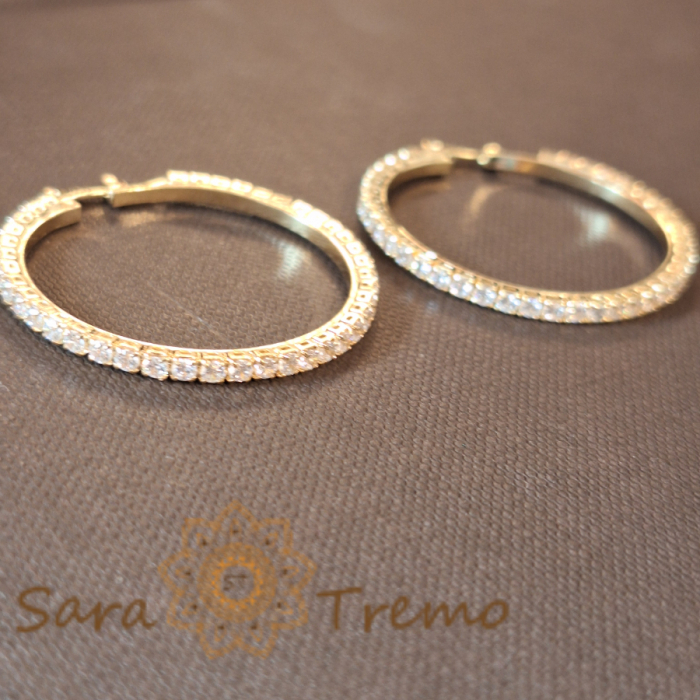 Cercei eleganți cu zirconia albe 3.5 cm – Gama Luxury, strălucire regală cu ștanță [4]