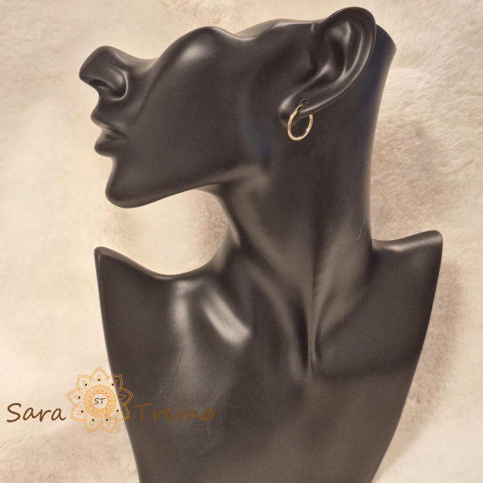 Cercei rotunzi "Esenta Aurului" 1.5 cm, placati cu aur 18K [3]