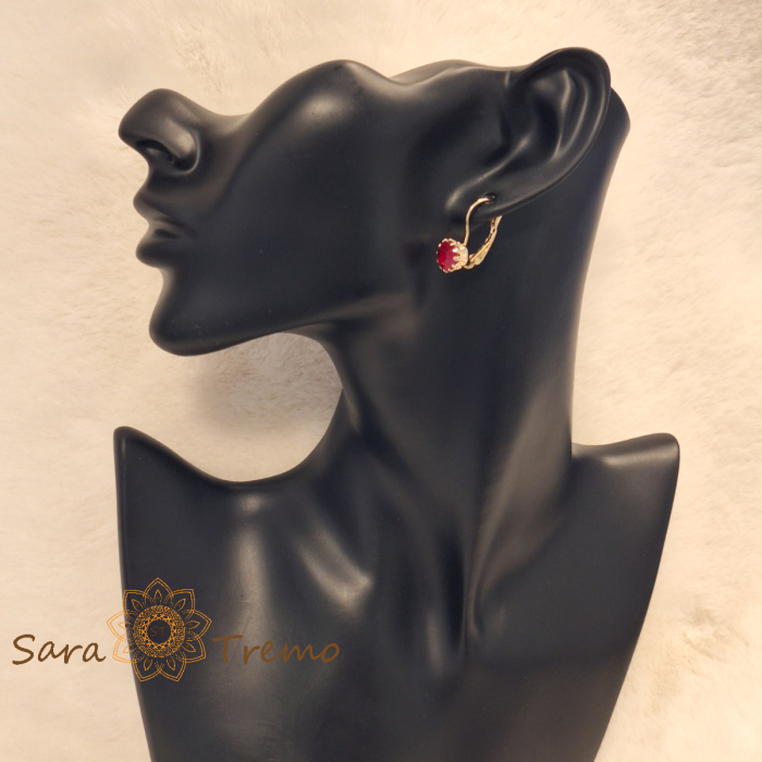 Cercei Passion – Cristale rosii placati aur 18K Brazilia [2]