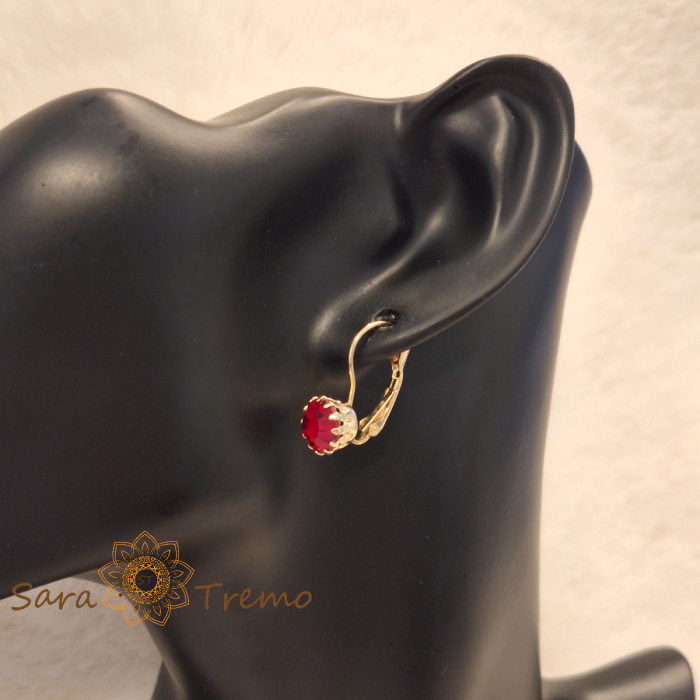 Cercei Passion – Cristale rosii placati aur 18K Brazilia [6]