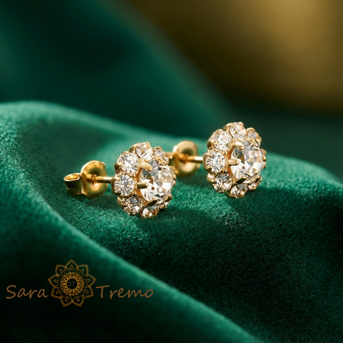 Cercei Steaua Diamantului – Cercei Tip Tija placati 18K Brazilia, zirconia [2]