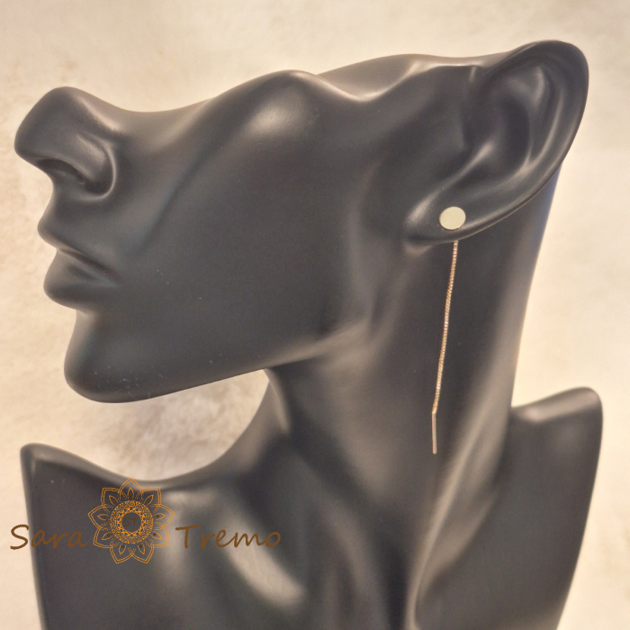Cercei Linear – placati aur 18K, 6 cm, Brazilia [1]