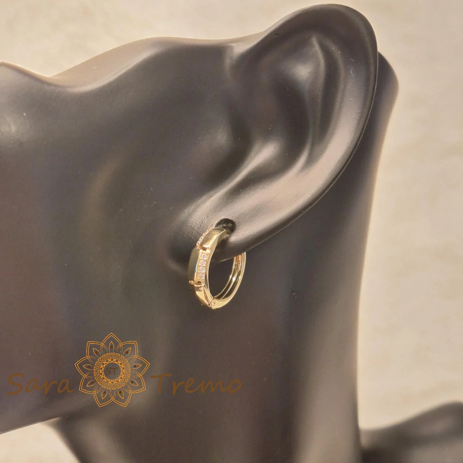 Cercei Luna Delicata – Creole mici 1.5 cm placate 14K [4]