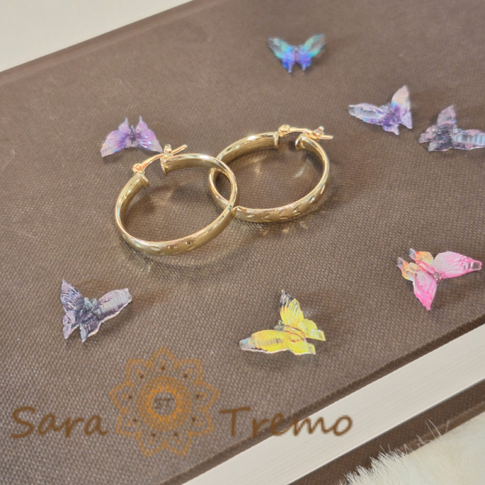 Cercei model nou, gravură fină și ștanță, 2.7 cm – Eleganță subtilă cu finisaje mate și lucioase [6]