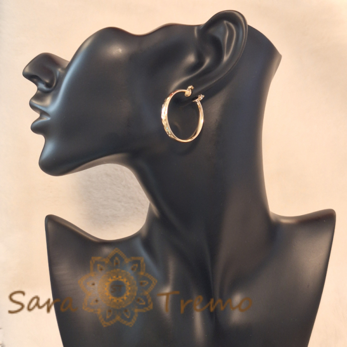 Cercei model nou, gravură fină și ștanță, 2.7 cm – Eleganță subtilă cu finisaje mate și lucioase [8]