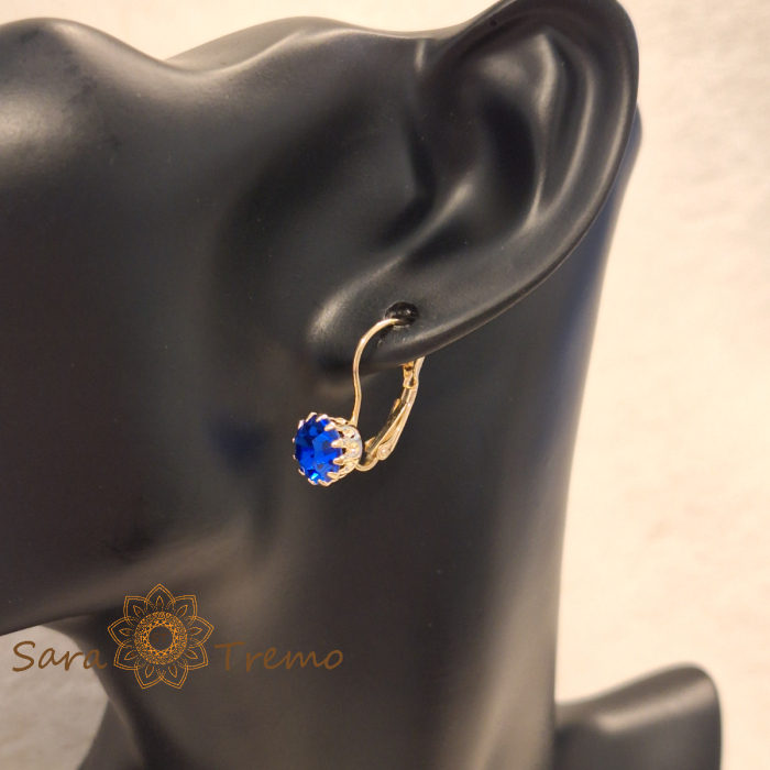 Cercei Indigo Royal – Cristale indigo placati aur 18K Brazilia [6]