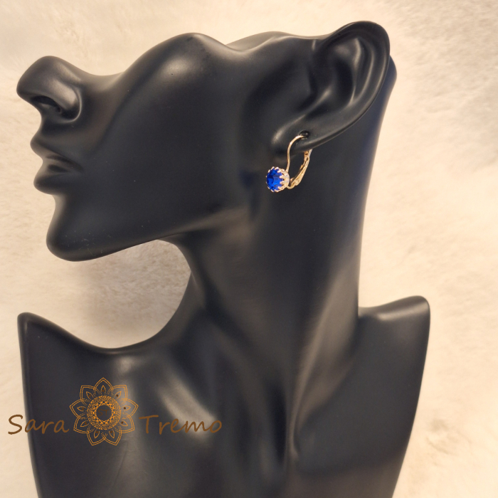 Cercei Indigo Royal – Cristale indigo placati aur 18K Brazilia [2]