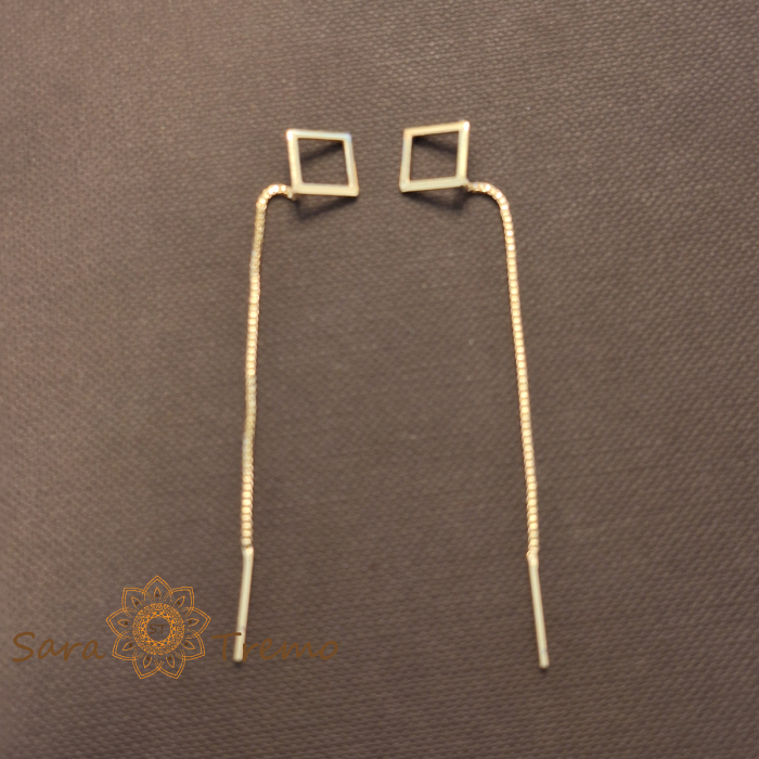 Cercei Geo Line – placati aur 18K, 6 cm, Brazilia [2]