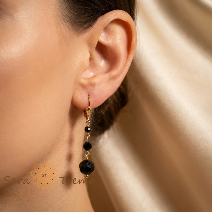 Cercei Noaptea Regala – Cercei lungi placati 18K Brazilia, 5 cm [2]