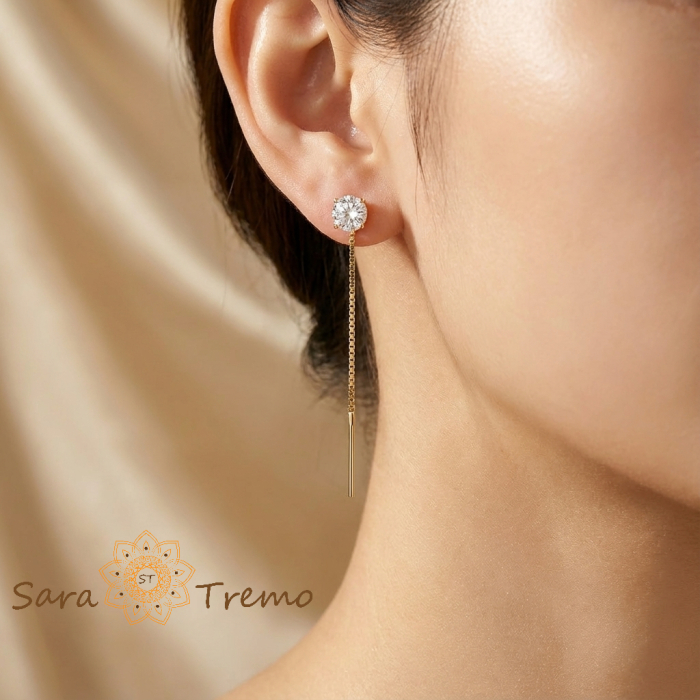 Cercei Firul Norocului – Cercei Tip Fir placati 18K Brazilia, 7 cm [2]