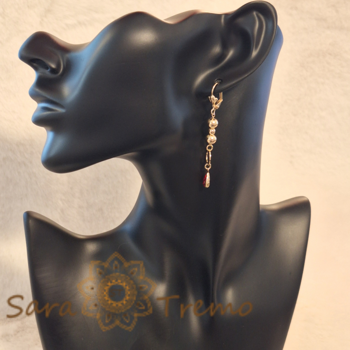 Cercei lungi 6 cm, placati cu aur – Design complex [3]