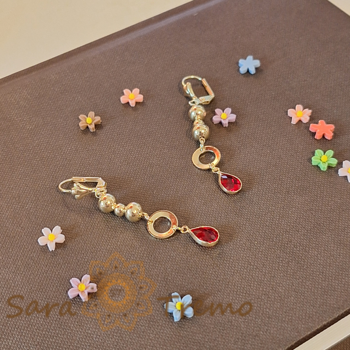 Cercei lungi 6 cm, placati cu aur – Design complex [2]