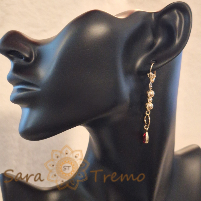 Cercei lungi 6 cm, placati cu aur – Design complex [4]