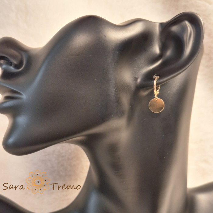 Cercei placați cu aur – model clasic cu bănuț [3]