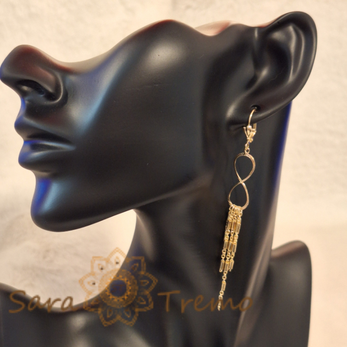 Cercei Placați Lungi cu Semnul Infinitului și Lănțișoare, 9 cm - Eleganță și Stil [3]