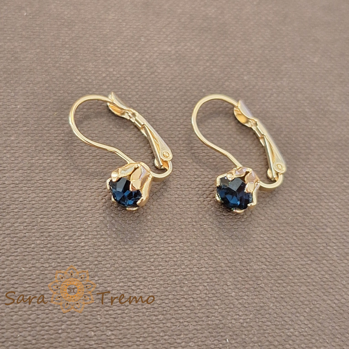 Cercei Regina Safirelor – Cristale bleumarin placati aur 18K Brazilia [1]