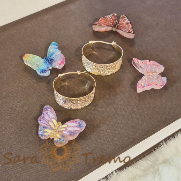 Cercei rotunzi lați, finisaj mat – Diametru 3 cm, lățime 1 cm, ușori și comozi [5]