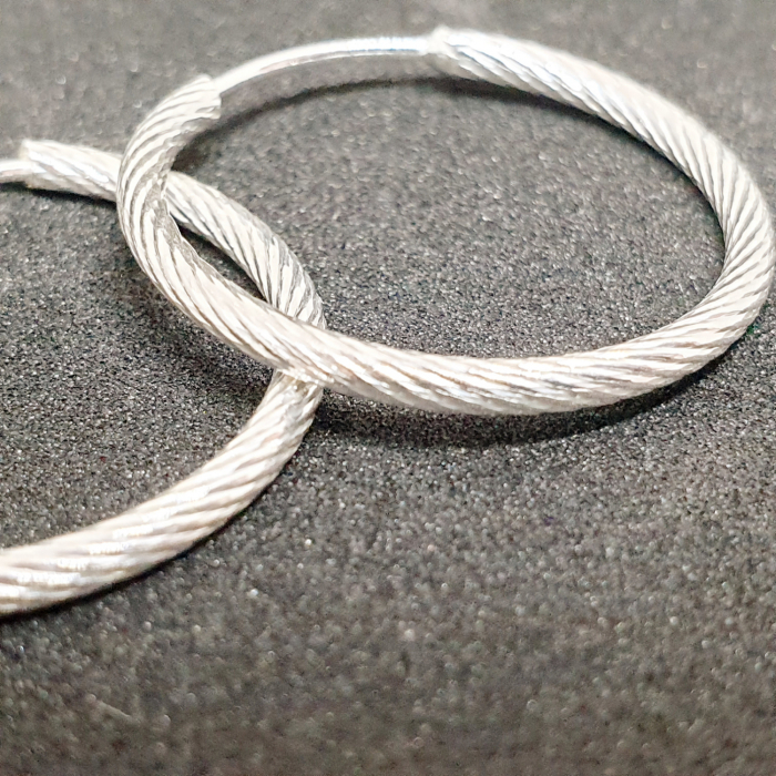 Cercei rotunzi din argint 3.2 cm Milestone [2]