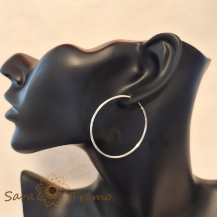 Cercei rotunzi din argint 4 cm Aristotle [4]