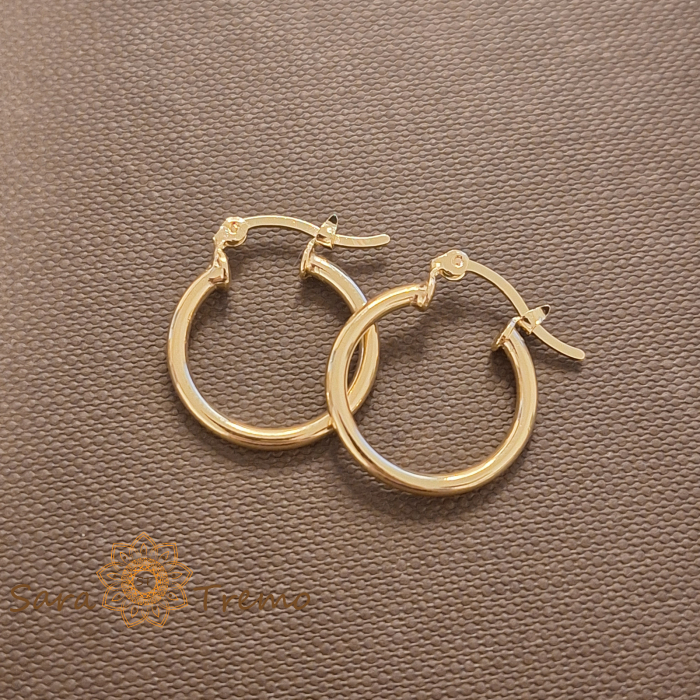 Cercei rotunzi "Eleganta Zilnica" 1.8 cm, placati cu aur [2]