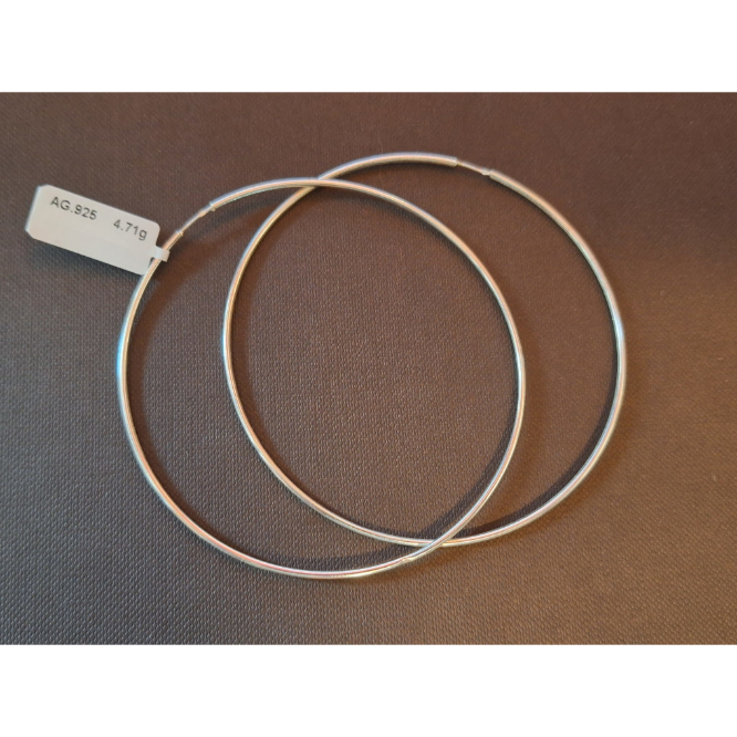 Cercei rotunzi mari tip creole din argint diametru larg - 8 cm [6]