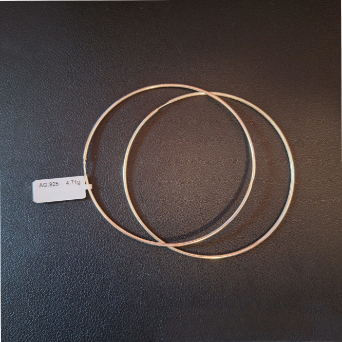 Cercei rotunzi mari tip creole din argint diametru larg - 8 cm [11]