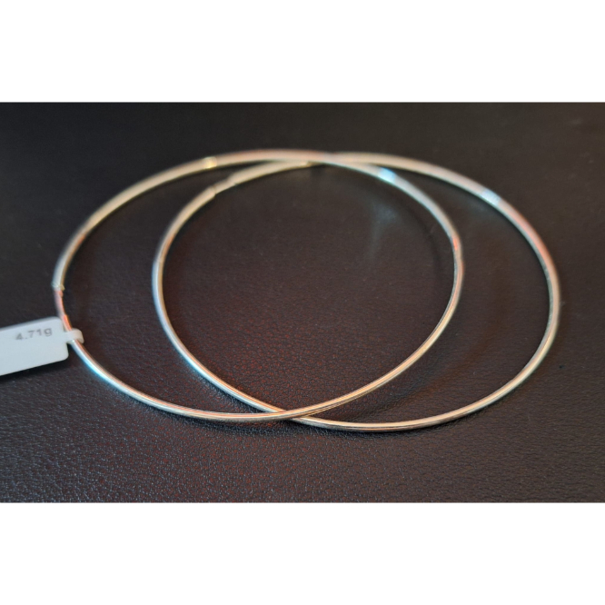 Cercei rotunzi mari tip creole din argint diametru larg - 8 cm [9]