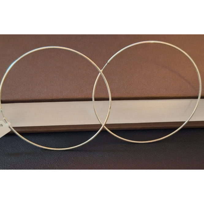 Cercei rotunzi mari tip creole din argint diametru larg - 8 cm [8]