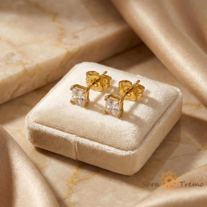 Cercei Claritate Fina – Cercei placati cu 3 straturi de aur 14K, zirconia transparenta [2]