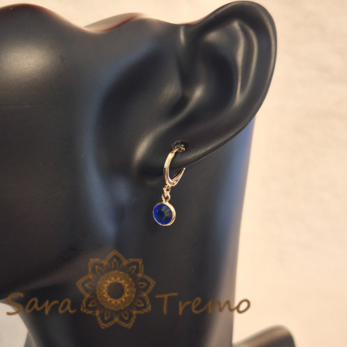 Cercei eleganți cu cristal zirconia indigo, 2 cm [5]