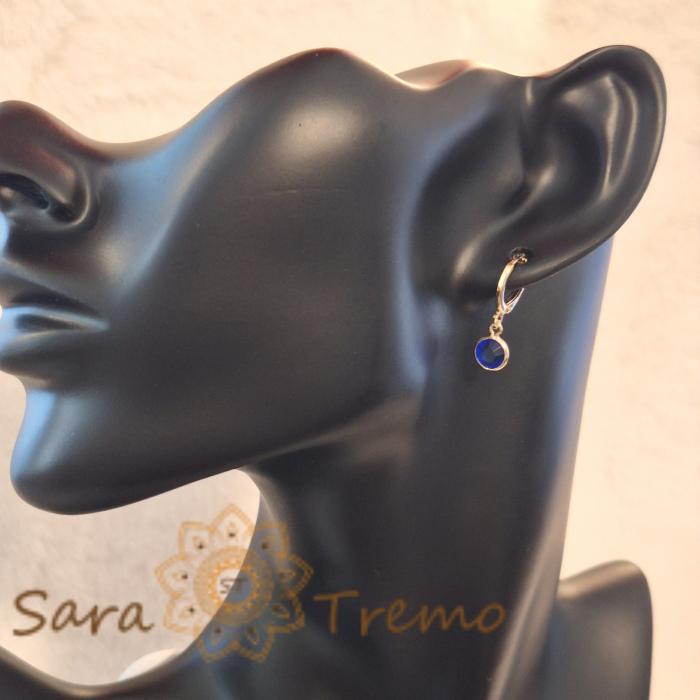 Cercei eleganți cu cristal zirconia indigo, 2 cm [4]