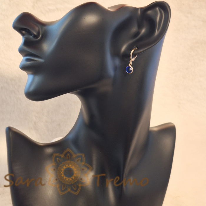 Cercei eleganți cu cristal zirconia indigo, 2 cm [3]