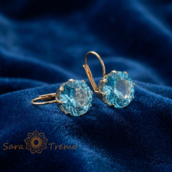 Cercei Safirul de Gheata – Cercei placati 18K Brazilia [2]