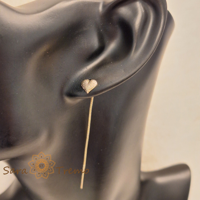 Cercei Heartline – 6 cm placati aur 18K Brazilia [5]