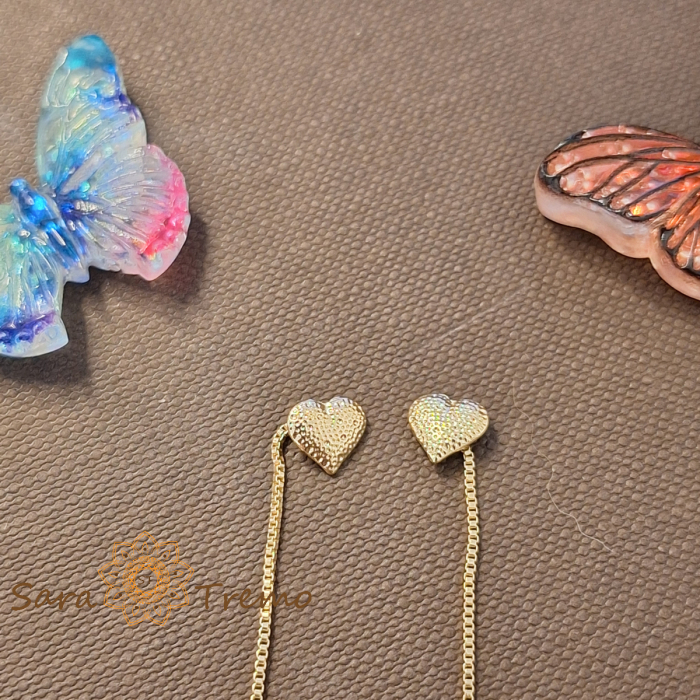 Cercei Heartline – 6 cm placati aur 18K Brazilia [4]