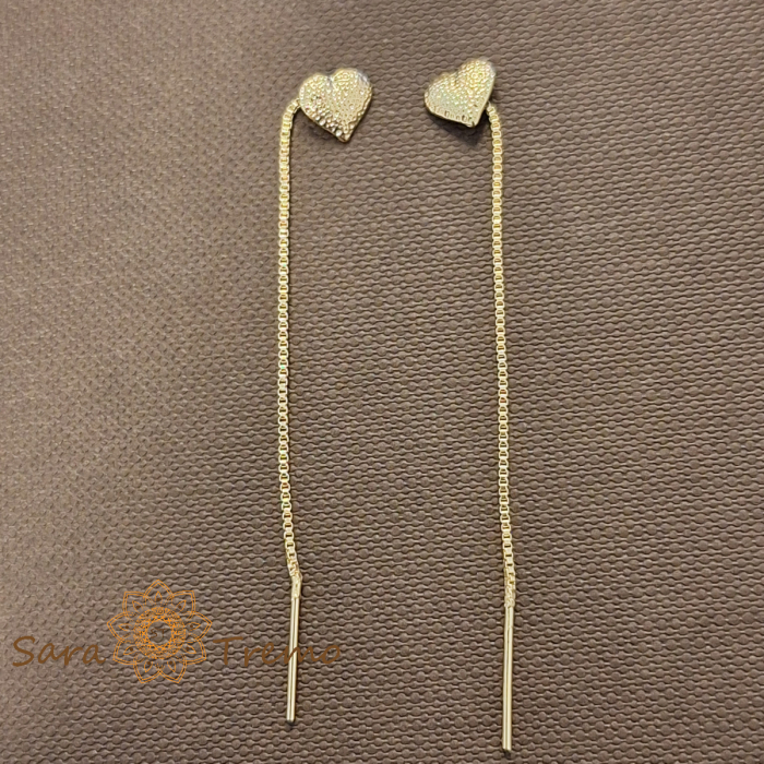 Cercei Heartline – 6 cm placati aur 18K Brazilia [2]