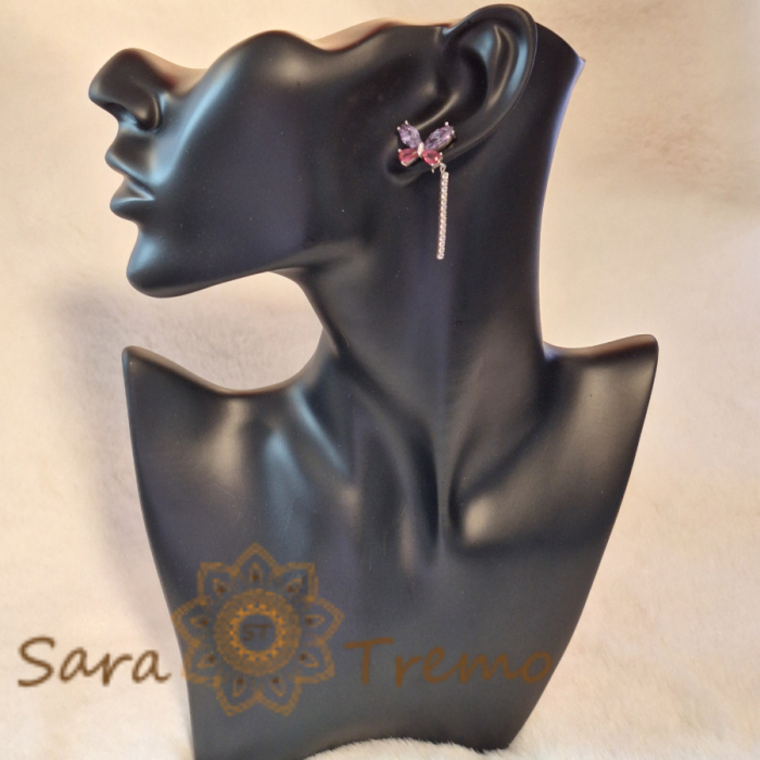 Cercei Tennis Argint 925 - Nuanțe Roz & Mov - Magic Thai [3]