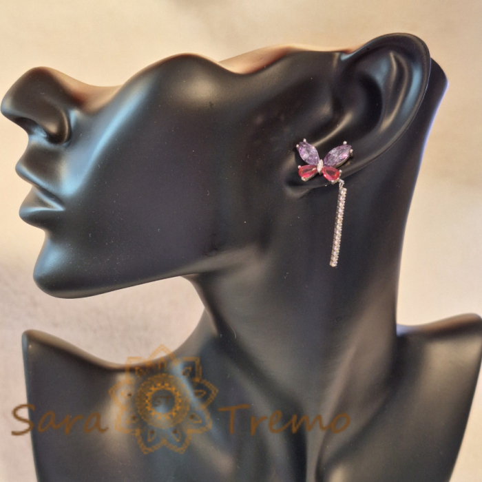 Cercei Tennis Argint 925 - Nuanțe Roz & Mov - Magic Thai [4]