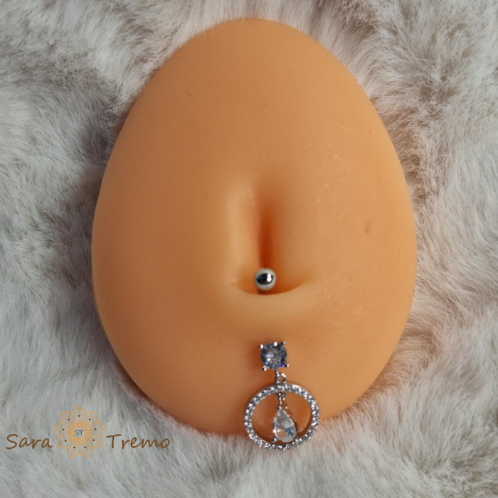 Cercel de buric din argint - model circular [2]