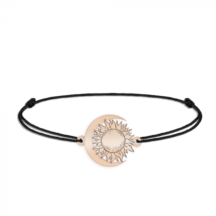 Ceres - Bratara personalizata snur Soare si Luna din argint 925 placat cu aur roz [3]