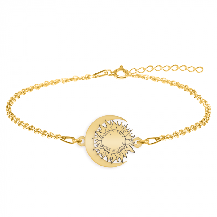 Ceres - Bratara personalizata Soare si Luna din argint 925 placat cu aur galben 24K [2]