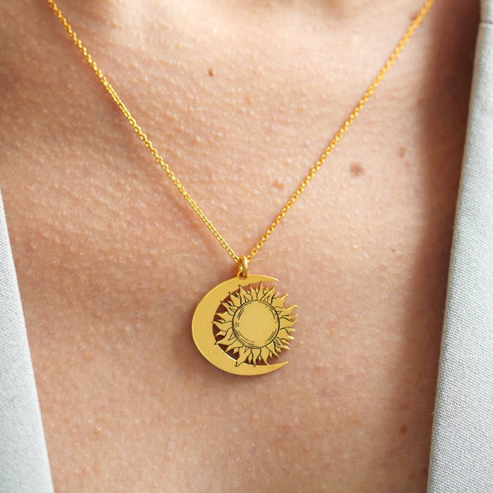 Ceres - Colier personalizat Soare si Luna din argint 925 [3]