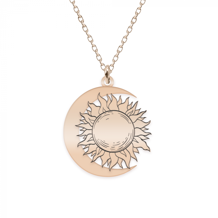 Ceres - Colier personalizat Soare si Luna din argint 925 placat cu aur roz [2]