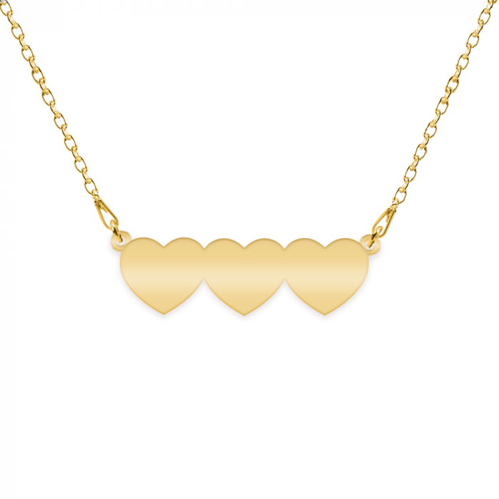 Lant cu 2-3-4 inimi personalizate cu nume - argint 925 placat cu aur 24K [2]