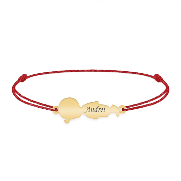 Child - Bratara personalizata snur baietel din argint 925 placat cu aur galben 24K [3]