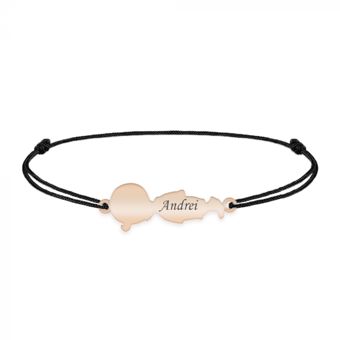 Child - Bratara personalizata snur baietel din argint 925 placat cu aur roz [4]