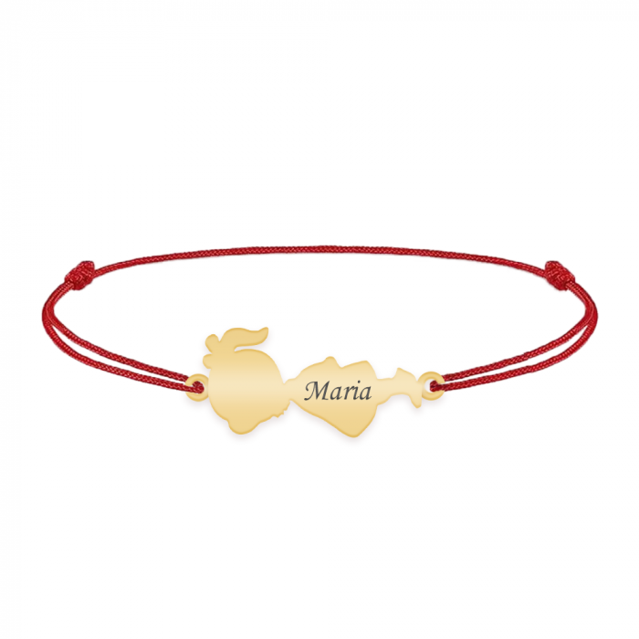 Child - Bratara personalizata snur fetita din argint 925 placat cu aur galben 24K [4]