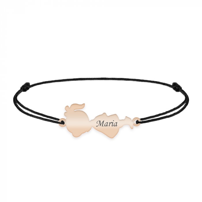 Child - Bratara personalizata snur fetita din argint 925 placat cu aur roz [3]