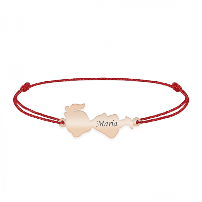 Child - Bratara personalizata snur fetita din argint 925 placat cu aur roz [4]