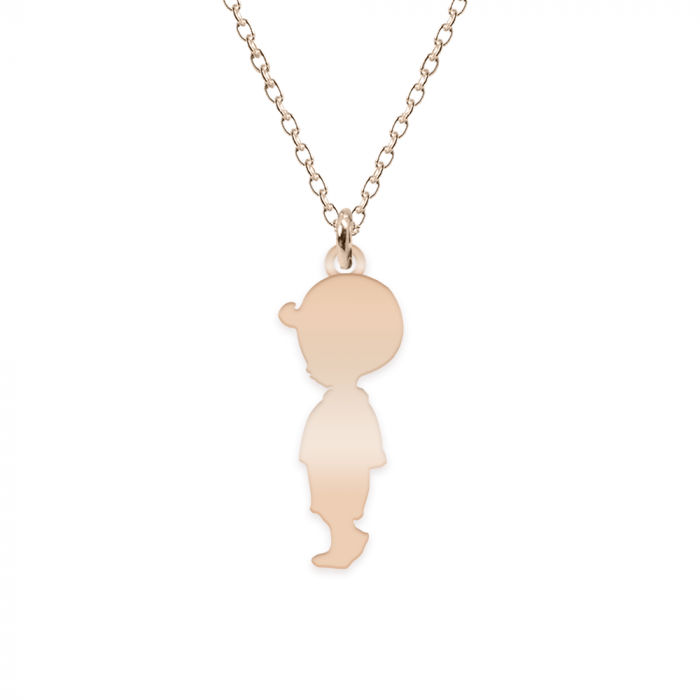 Colier personalizat baietel din argint 925 placat cu aur roz [2]
